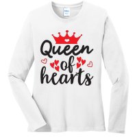 Queen Of Hearts, Wedding, Romantic, Valentine White Ladies Long Sleeve Shirt