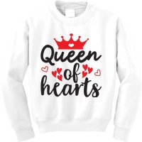 Queen Of Hearts, Wedding, Romantic, Valentine White Kids Sweatshirt