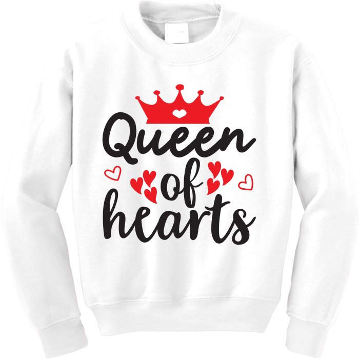 Queen Of Hearts, Wedding, Romantic, Valentine White Kids Sweatshirt