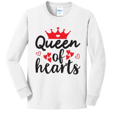 Queen Of Hearts, Wedding, Romantic, Valentine White Kids Long Sleeve Shirt