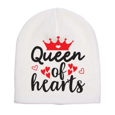 Queen Of Hearts, Wedding, Romantic, Valentine White Short Acrylic Beanie