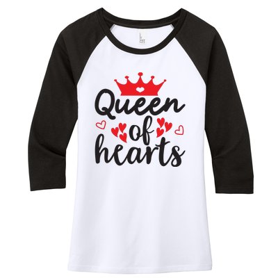 Queen Of Hearts, Wedding, Romantic, Valentine White Women's Tri-Blend 3/4-Sleeve Raglan Shirt