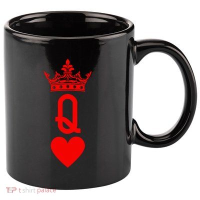 Queen Of Hearts Cards Matching Couple Saint ValentineS Day 11oz C Handle Ceramic Mug