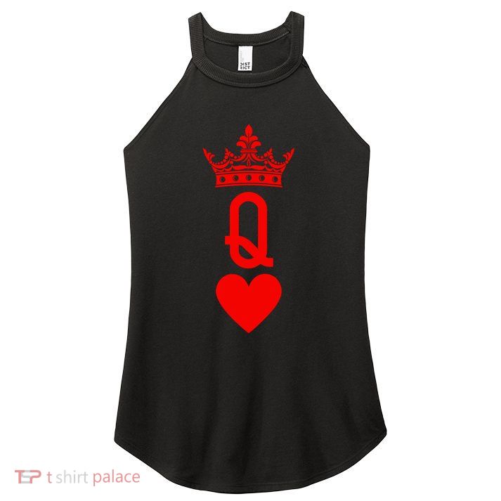 Queen Of Hearts Cards Matching Couple Saint ValentineS Day Women's Perfect Tri Rocker Tank
