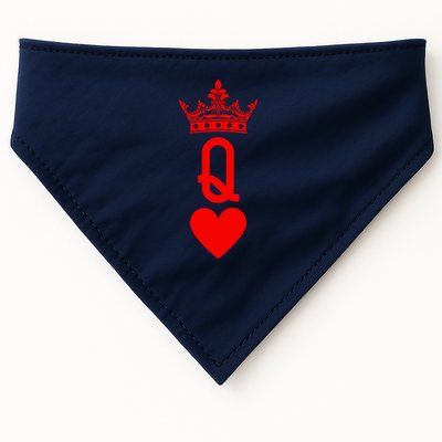 Queen Of Hearts Cards Matching Couple Saint ValentineS Day USA-Made Doggie Bandana