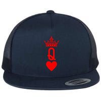 Queen Of Hearts Cards Matching Couple Saint ValentineS Day Flatbill Hat