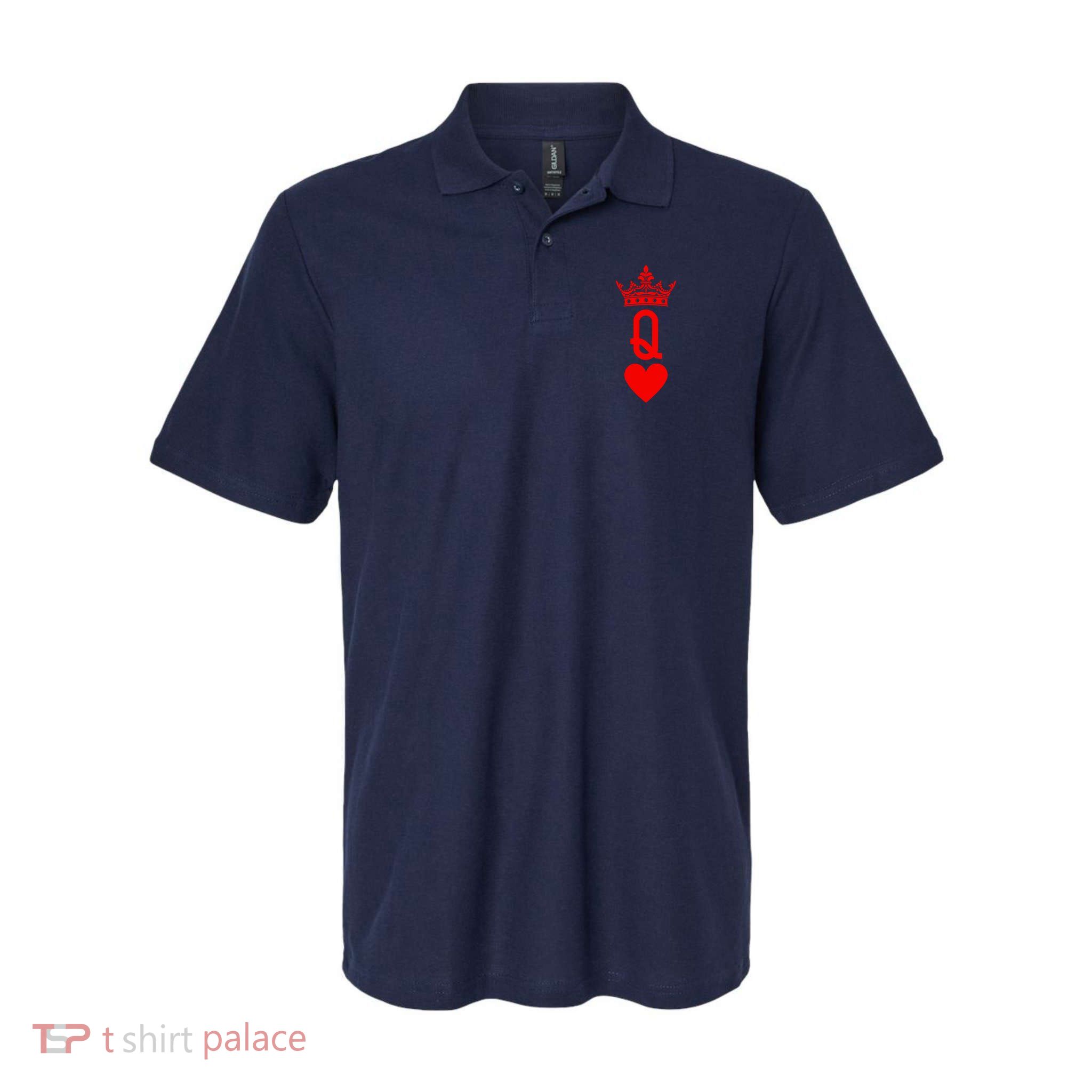 Queen Of Hearts Cards Matching Couple Saint ValentineS Day Polo