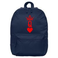 Queen Of Hearts Cards Matching Couple Saint ValentineS Day 16 in Basic Backpack