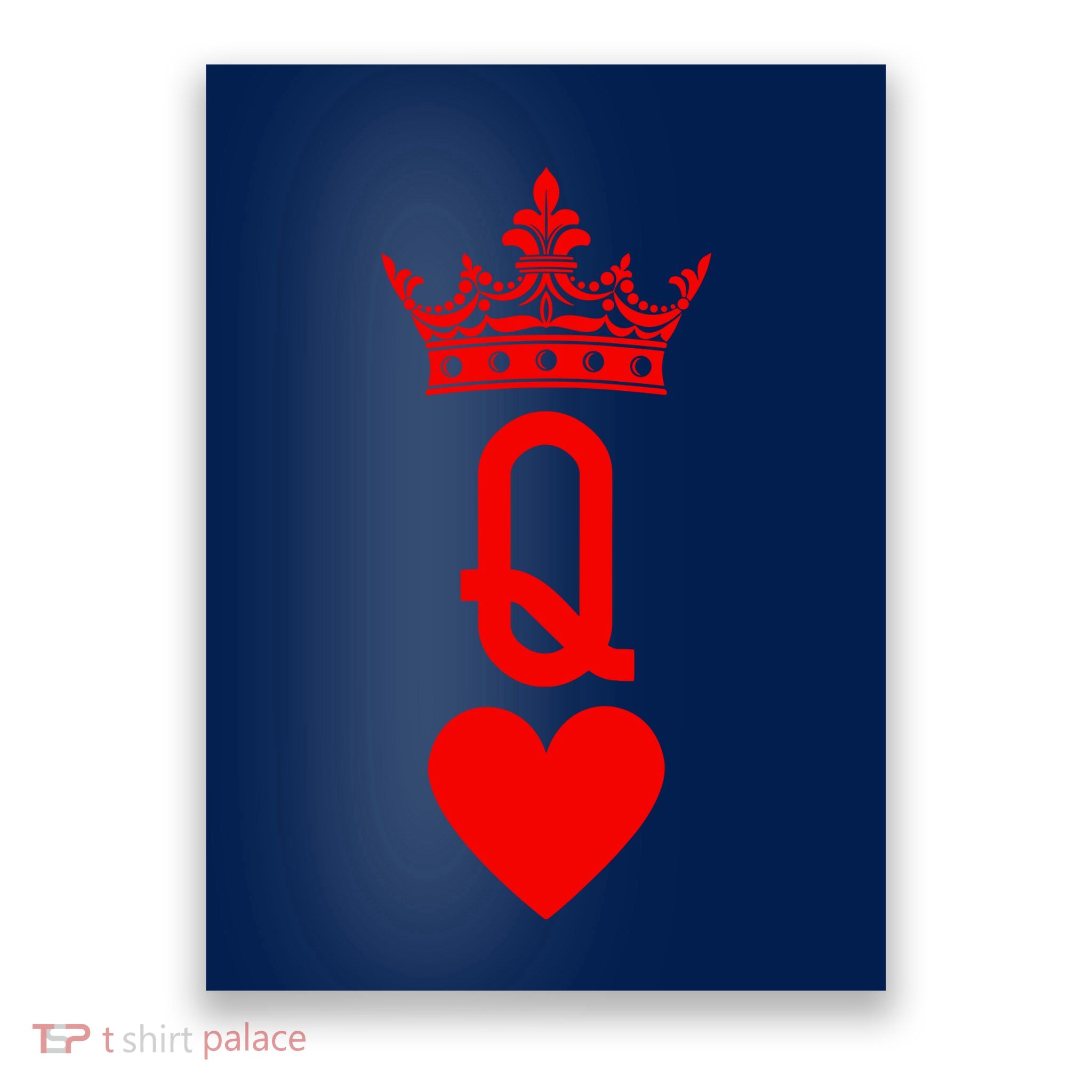 Queen Of Hearts Cards Matching Couple Saint ValentineS Day Poster