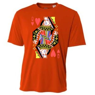 Queen Of Hearts Playing Card Halloween Costume Valentines Meaningful Gift Cooling Performance Crew T-Shirt