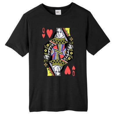 Queen Of Hearts Playing Card Halloween Costume Valentines Meaningful Gift Tall Fusion ChromaSoft Performance T-Shirt