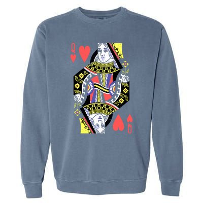 Queen Of Hearts Playing Card Halloween Costume Valentines Meaningful Gift Garment-Dyed Sweatshirt