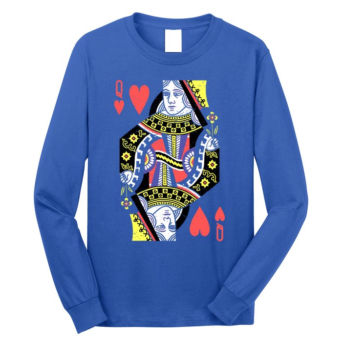 Queen Of Hearts Playing Card Halloween Costume Valentines Meaningful Gift Long Sleeve Shirt