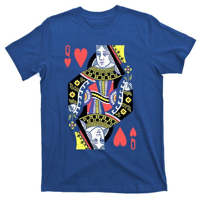 Queen Of Hearts Playing Card Halloween Costume Valentines Meaningful Gift T-Shirt