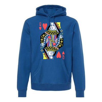 Queen Of Hearts Playing Card Halloween Costume Valentines Meaningful Gift Premium Hoodie