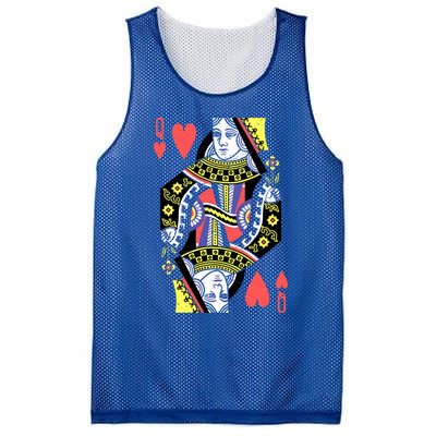 Queen Of Hearts Playing Card Halloween Costume Valentines Meaningful Gift Mesh Reversible Basketball Jersey Tank