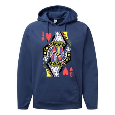 Queen Of Hearts Playing Card Halloween Costume Valentines Meaningful Gift Performance Fleece Hoodie