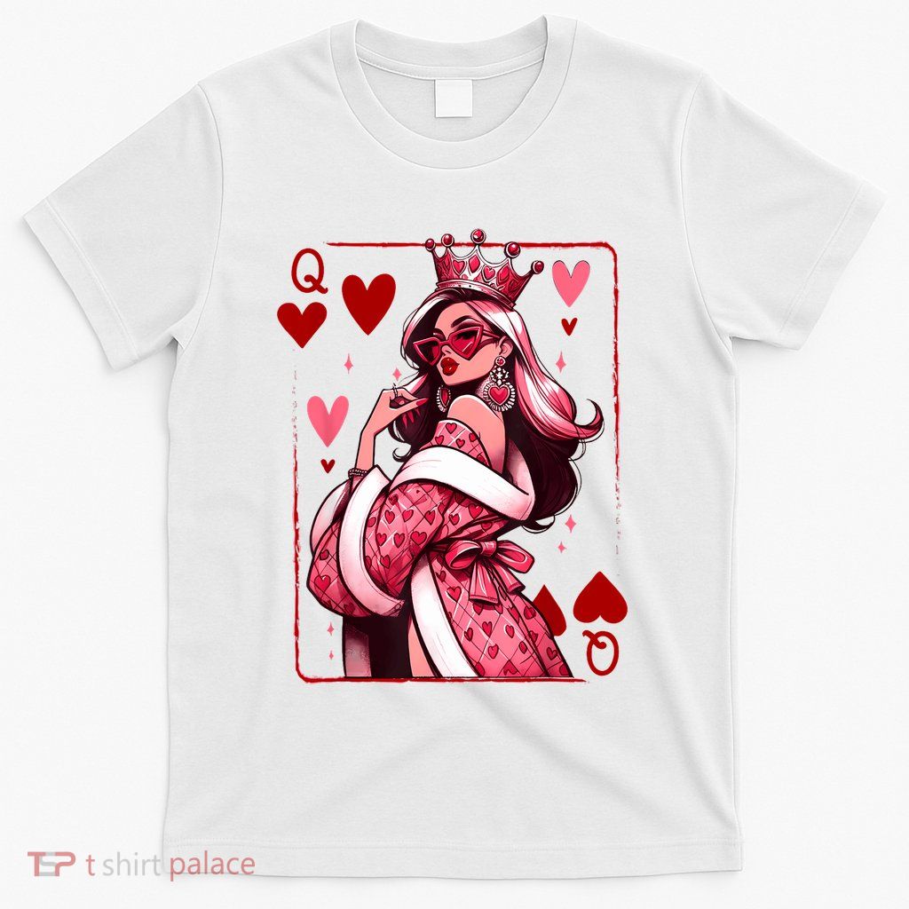 Queen Of Hearts Cute Playing Card Feminist Sassy Queen T-Shirt