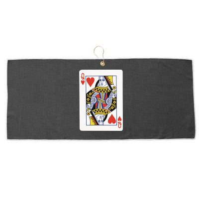 Queen Of Hearts Large Microfiber Waffle Golf Towel