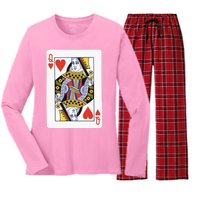 Queen Of Hearts Women's Long Sleeve Flannel Pajama Set 