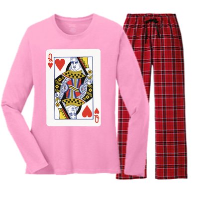 Queen Of Hearts Women's Long Sleeve Flannel Pajama Set 