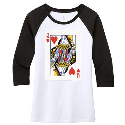 Queen Of Hearts Women's Tri-Blend 3/4-Sleeve Raglan Shirt