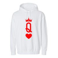 Queen Of Heart King And Queen Easy Couple Halloween Costume Garment-Dyed Fleece Hoodie