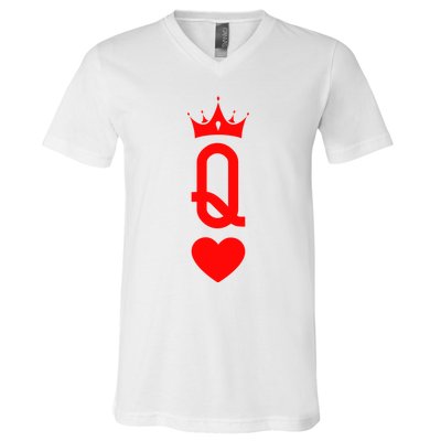 Queen Of Heart King And Queen Easy Couple Halloween Costume V-Neck T-Shirt