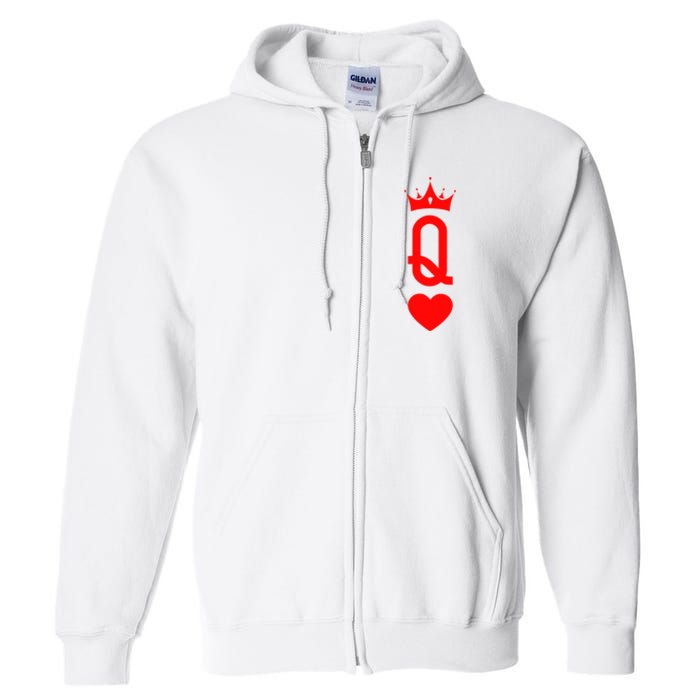 Queen Of Heart King And Queen Easy Couple Halloween Costume Full Zip Hoodie