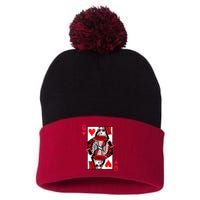 Queen Of Hearts Pom Pom 12in Knit Beanie