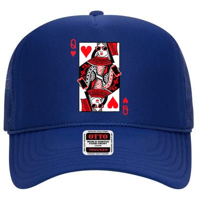 Queen Of Hearts High Crown Mesh Back Trucker Hat