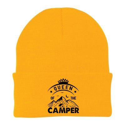 QUEEN OF THE CAMPER FUNNY CAMPING Knit Cap Winter Beanie