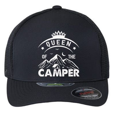 QUEEN OF THE CAMPER FUNNY CAMPING Flexfit Unipanel Trucker Cap