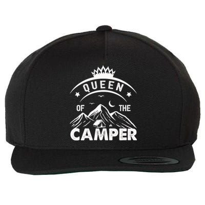 QUEEN OF THE CAMPER FUNNY CAMPING Wool Snapback Cap