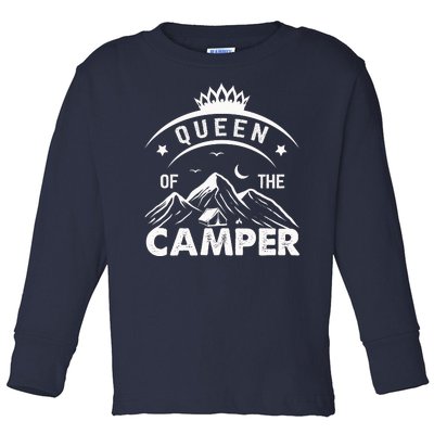 QUEEN OF THE CAMPER FUNNY CAMPING Toddler Long Sleeve Shirt