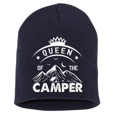 QUEEN OF THE CAMPER FUNNY CAMPING Short Acrylic Beanie