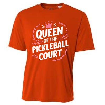 Queen Of The Pickleball Court Paddleball Lover Player Coach Gift Cooling Performance Crew T-Shirt