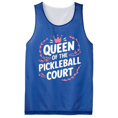 Queen Of The Pickleball Court Paddleball Lover Player Coach Gift Mesh Reversible Basketball Jersey Tank