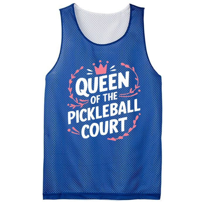 Queen Of The Pickleball Court Paddleball Lover Player Coach Gift Mesh Reversible Basketball Jersey Tank