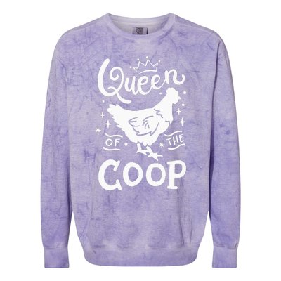 Queen Of The Coop Chicken Mom Chicken Lady Colorblast Crewneck Sweatshirt