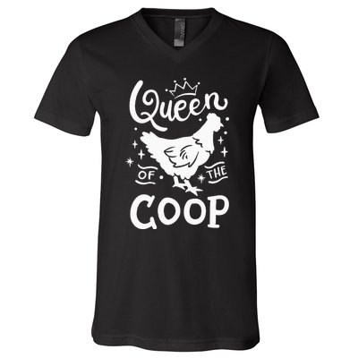 Queen Of The Coop Chicken Mom Chicken Lady V-Neck T-Shirt