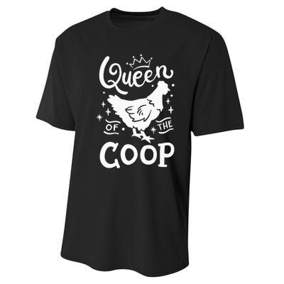 Queen Of The Coop Chicken Mom Chicken Lady Performance Sprint T-Shirt