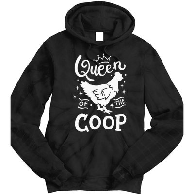 Queen Of The Coop Chicken Mom Chicken Lady Tie Dye Hoodie