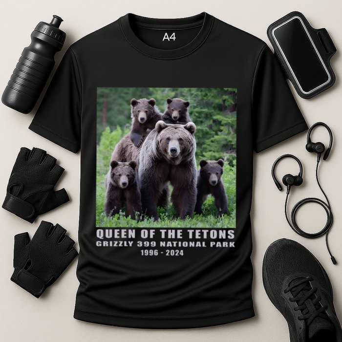 Queen Of The Tetons Grizzly 399 National Park 1996 2024 Cooling Performance Crew T-Shirt