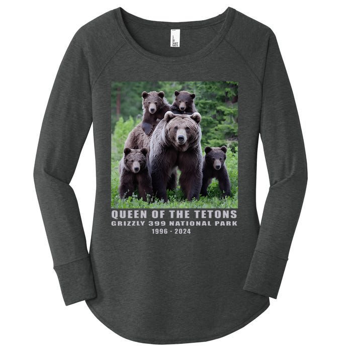 Queen Of The Tetons Grizzly 399 National Park 1996 2024 Women's Perfect Tri Tunic Long Sleeve Shirt