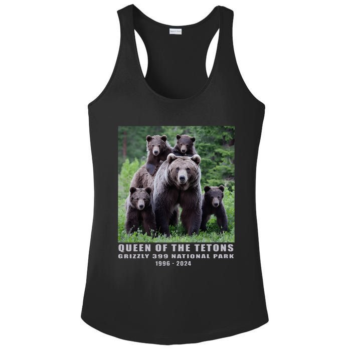 Queen Of The Tetons Grizzly 399 National Park 1996 2024 Ladies PosiCharge Competitor Racerback Tank