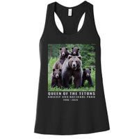 Queen Of The Tetons Grizzly 399 National Park 1996 2024 Women's Racerback Tank