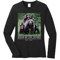 Queen Of The Tetons Grizzly 399 National Park 1996 2024 Ladies Long Sleeve Shirt