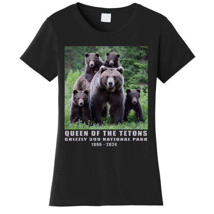 Queen Of The Tetons Grizzly 399 National Park 1996 2024 Women's T-Shirt