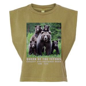 Queen Of The Tetons Grizzly 399 National Park 1996 2024 Garment-Dyed Women's Muscle Tee